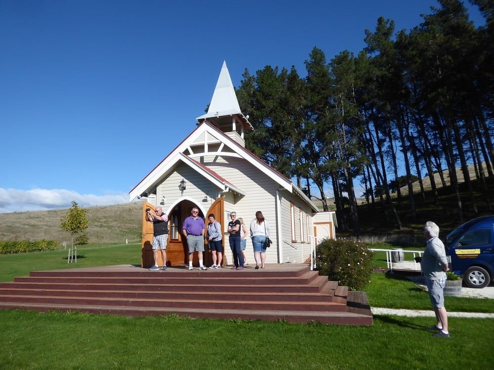 Outside their cellar door on one of our Blenheim Wine Tours